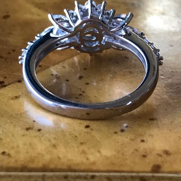 Natural Blue Zircon Sterling Silver Ring Size 6 - Picture 4 of 8